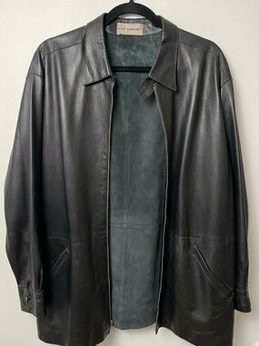 Vintage Jose Sanchez Designer Black Leather Jacket Men’s Size M